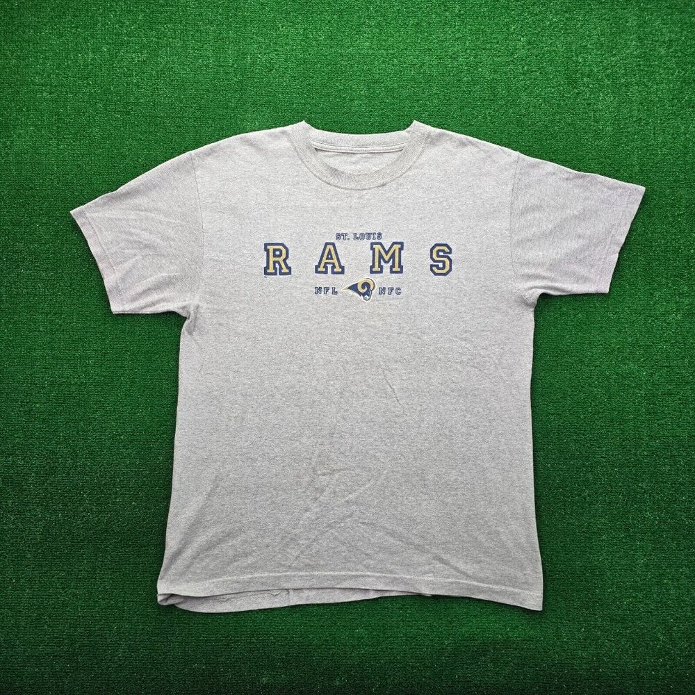 St Louis Rams Tshirt Mens XL Gray Short Sleeve NFL Football Sports Casual‎